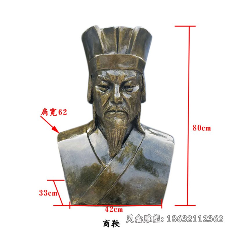 商鞅古代胸像人物銅雕