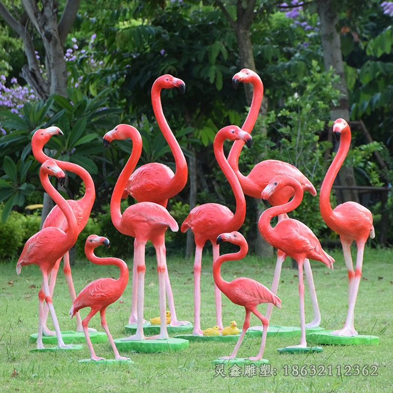 火烈鳥公園不銹鋼景觀雕塑