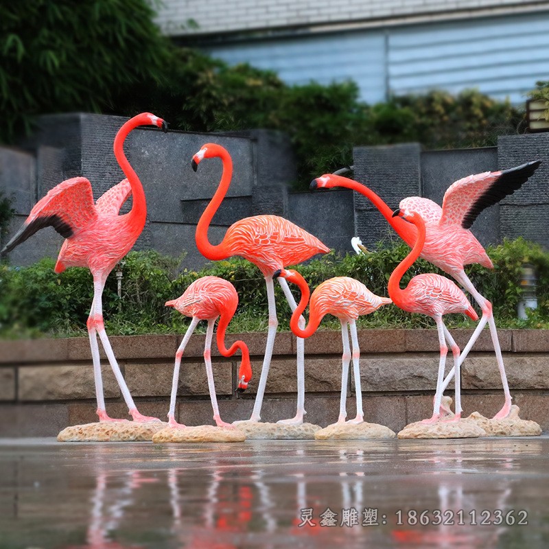 火烈鳥小區(qū)景觀不銹鋼雕塑