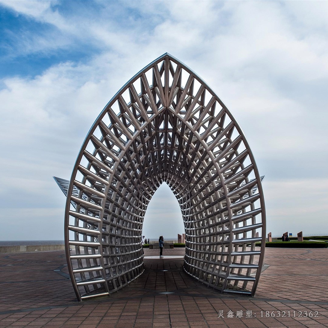 鏤空廊架廣場不銹鋼雕塑