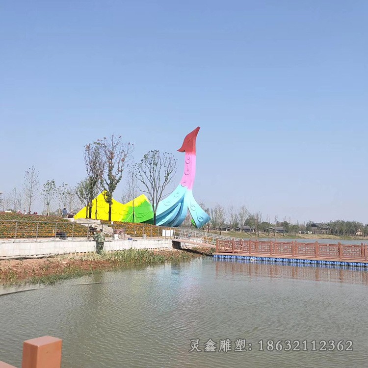 彩繪鳳凰公園不銹鋼雕塑