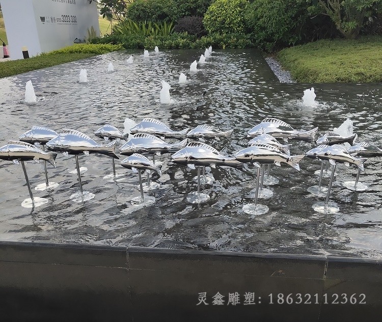 鏡面魚不銹鋼景觀雕塑