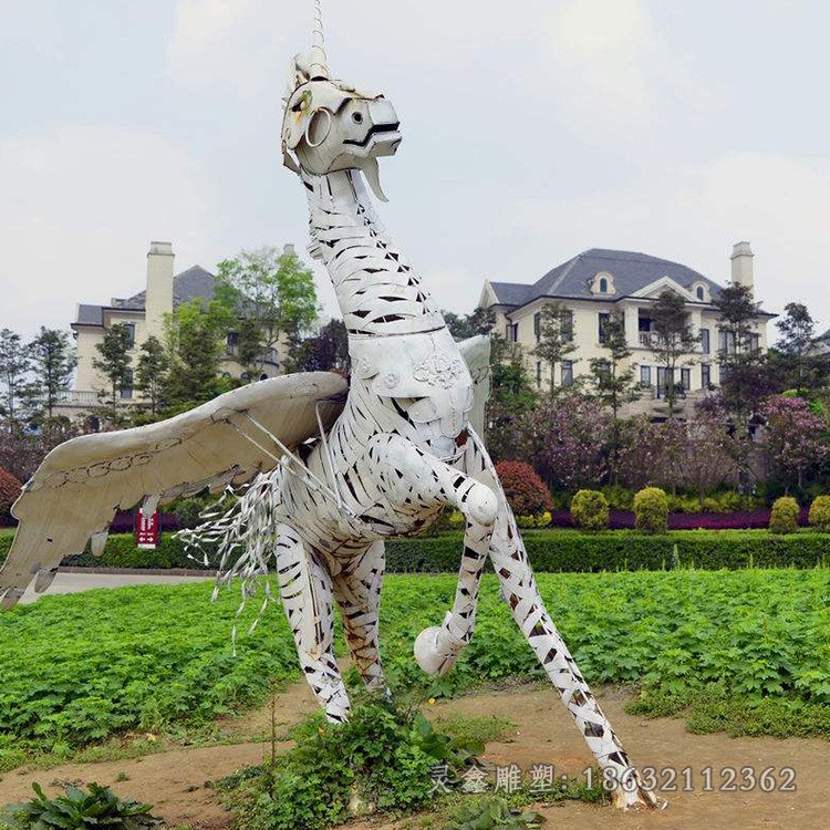 抽象馬校園不銹鋼雕塑