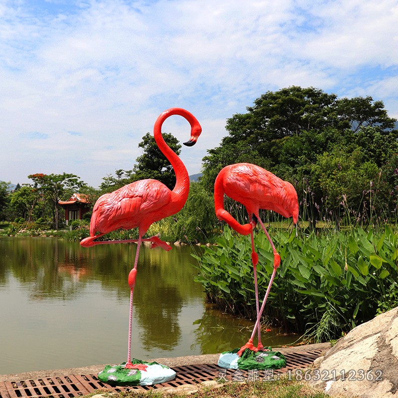 火烈鳥園林不銹鋼景觀雕塑