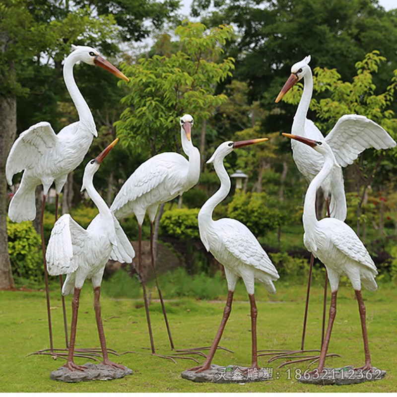 不銹鋼仙鶴公園雕塑