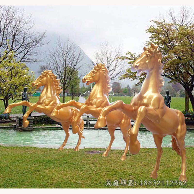 不銹鋼彩繪飛馬公園景觀雕塑