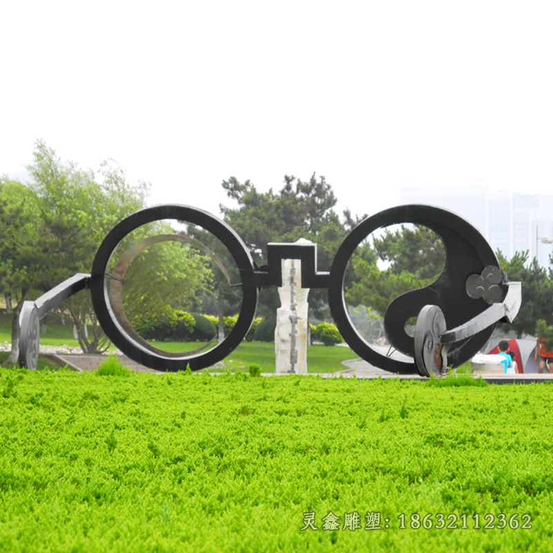 不銹鋼眼鏡公園景觀雕塑