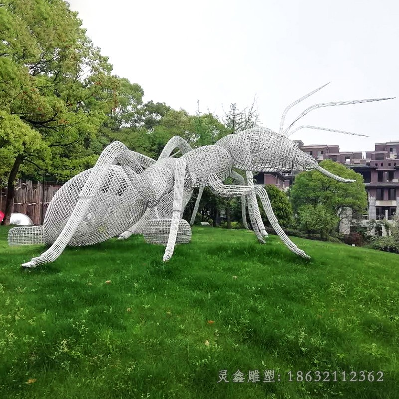 園林鏤空螞蟻不銹鋼雕塑