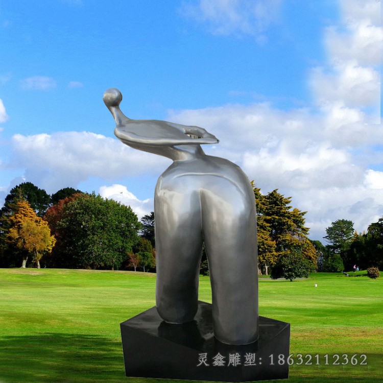 不銹鋼鏡面抽象公園雕塑