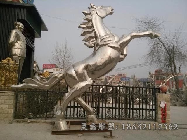 不銹鋼抽象馬公園景觀雕塑