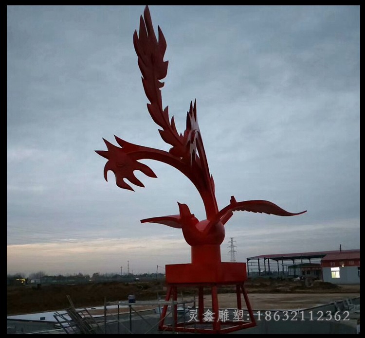 不銹鋼雄鷹展翅公園景觀雕塑