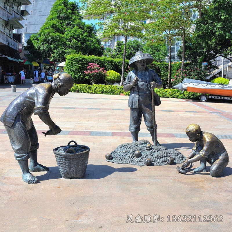 漁文化捕魚(yú)歸來(lái)景觀銅雕