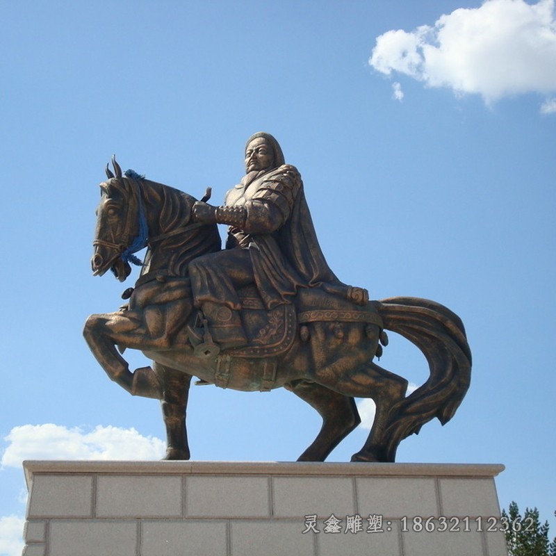 政治家成吉思汗公園銅雕