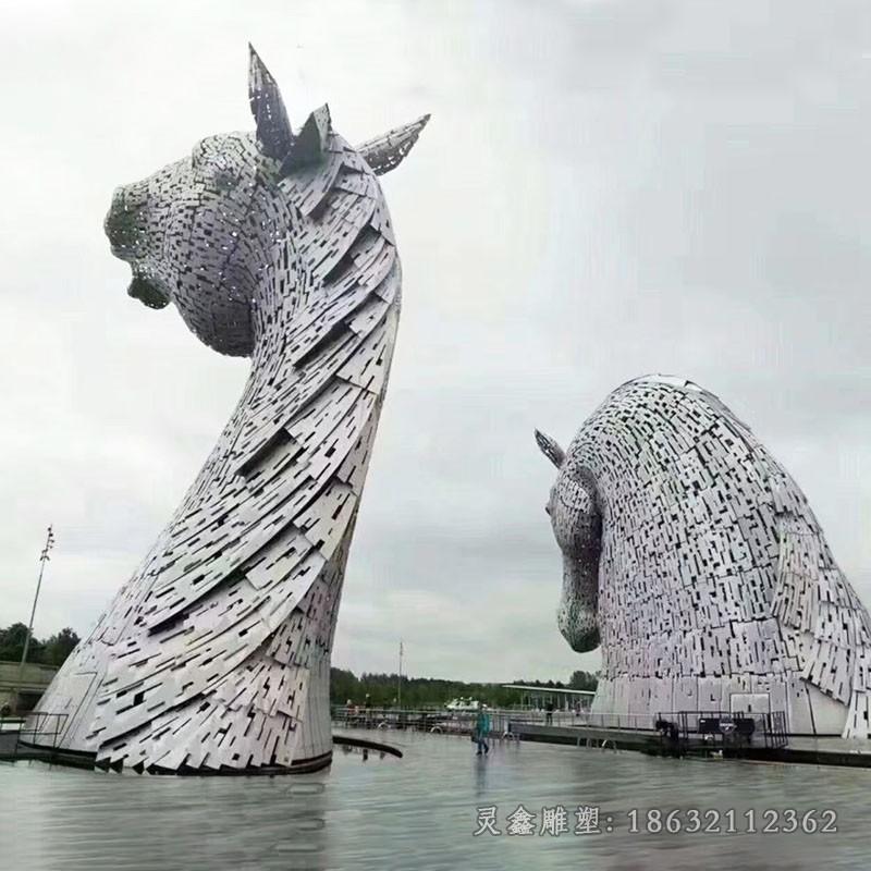 鏤空馬頭不銹鋼景觀雕塑