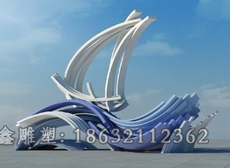 不銹鋼海浪抽象標(biāo)志雕塑