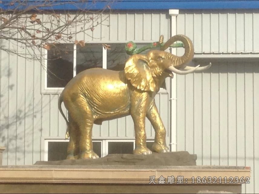 金色大象公園景觀銅雕