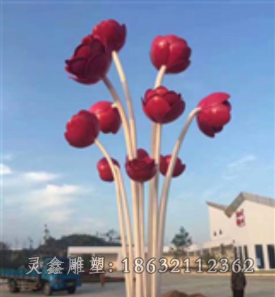 不銹鋼玫瑰花商場雕塑不銹鋼玫瑰花商場雕塑