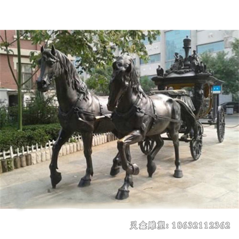 古代馬車公園景觀銅雕