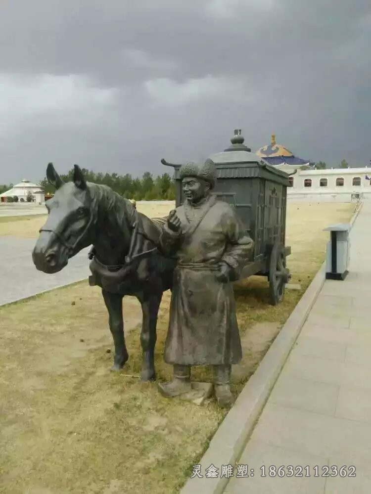 古代馬車景區(qū)景觀銅雕