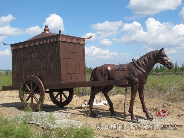 古代馬車別墅景觀銅雕