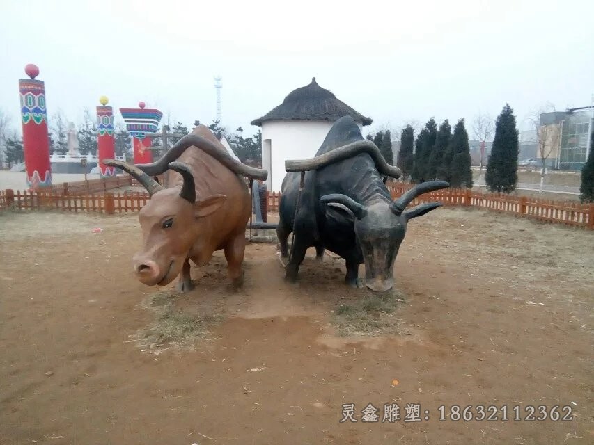 耕地牛廣場農(nóng)耕銅雕