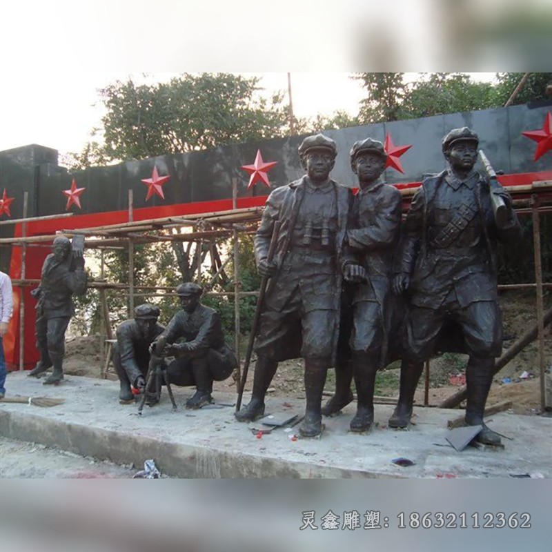 八路軍抗戰(zhàn)校園人物銅雕