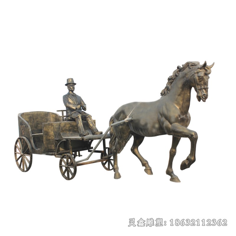 古代馬車景觀標志銅雕