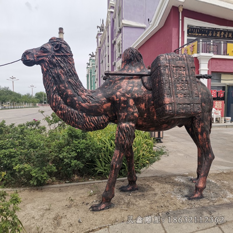 馱行李駱駝園林銅雕