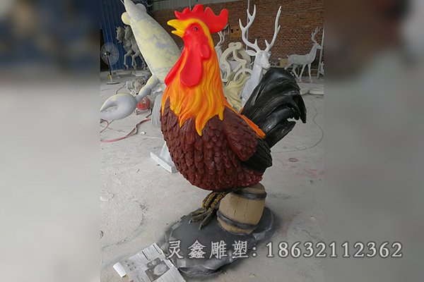 玻璃鋼抽象雞動物雕塑