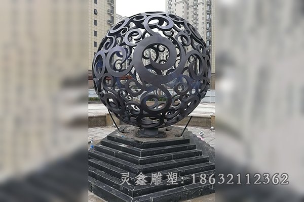 鏤空球抽象標(biāo)志銅雕