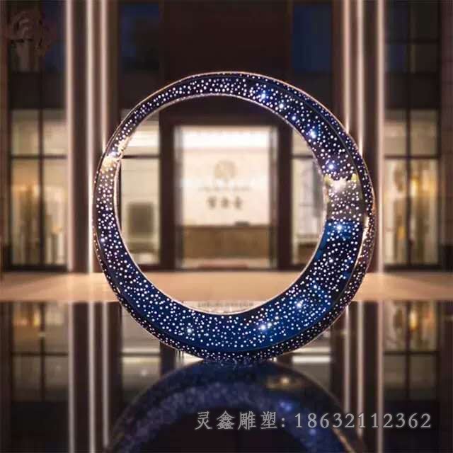 發(fā)光月亮不銹鋼雕塑