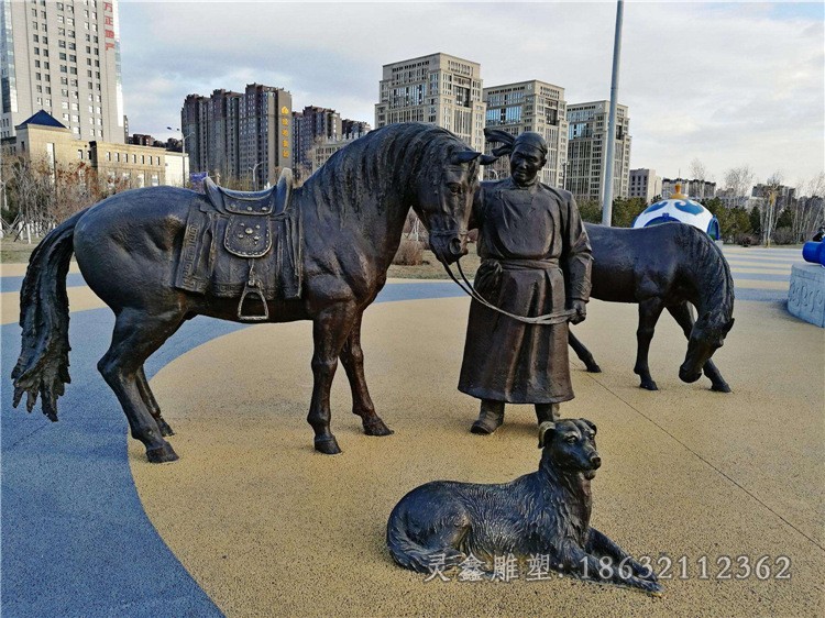 站姿馬動(dòng)物景觀銅雕