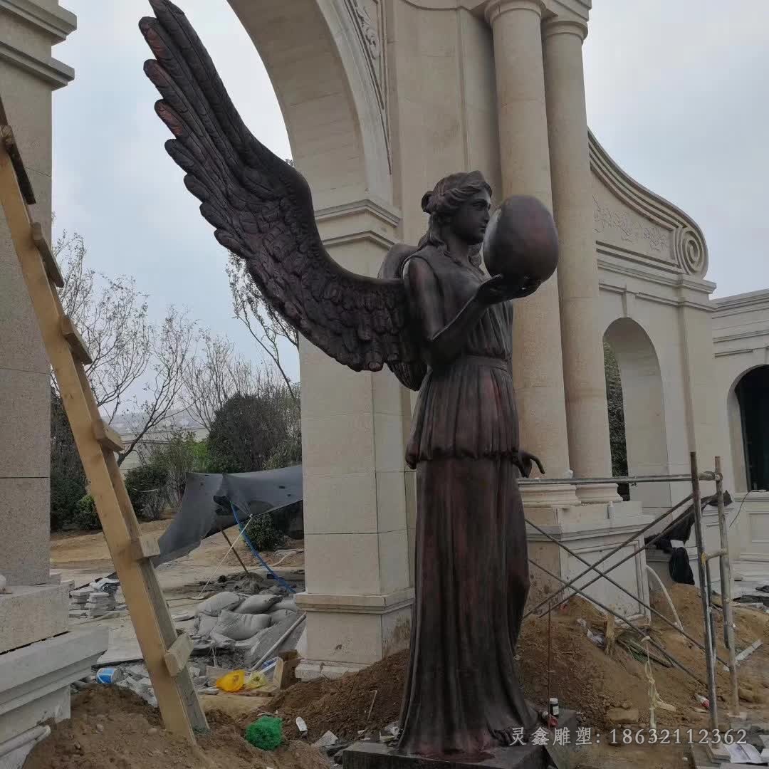 展翅女神人物景觀銅雕