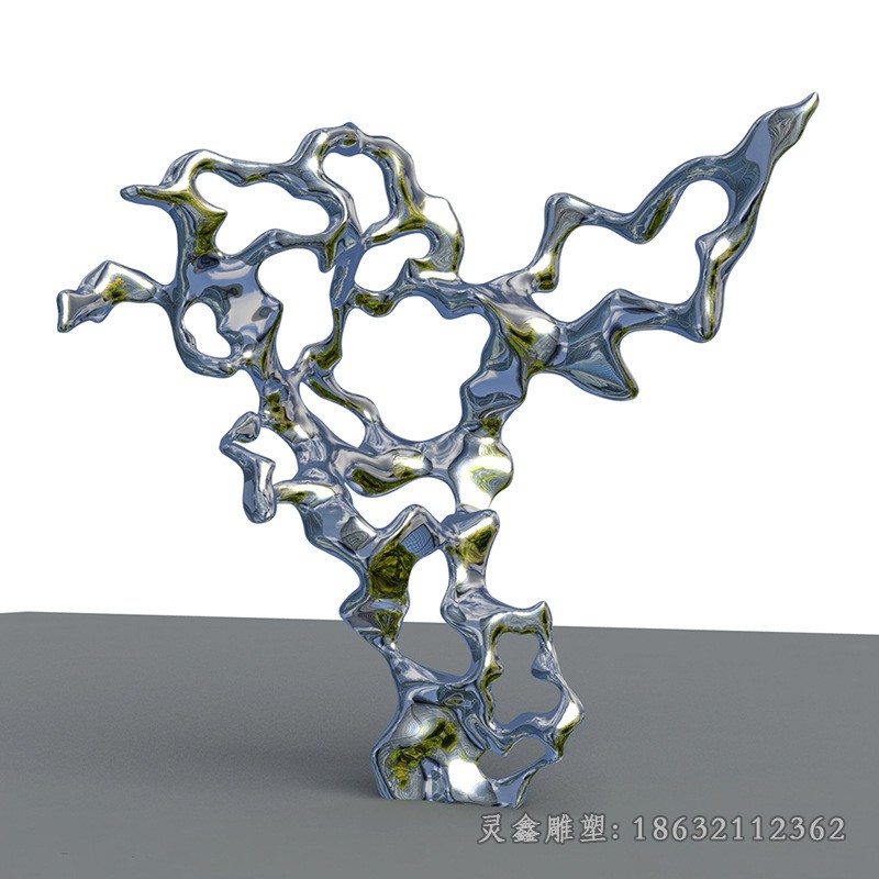 抽象太湖石城市不銹鋼雕塑