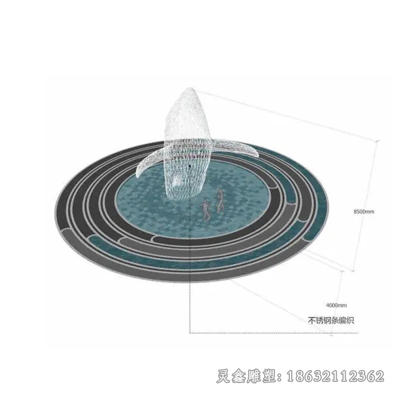 鏤空海豚街邊不銹鋼雕塑