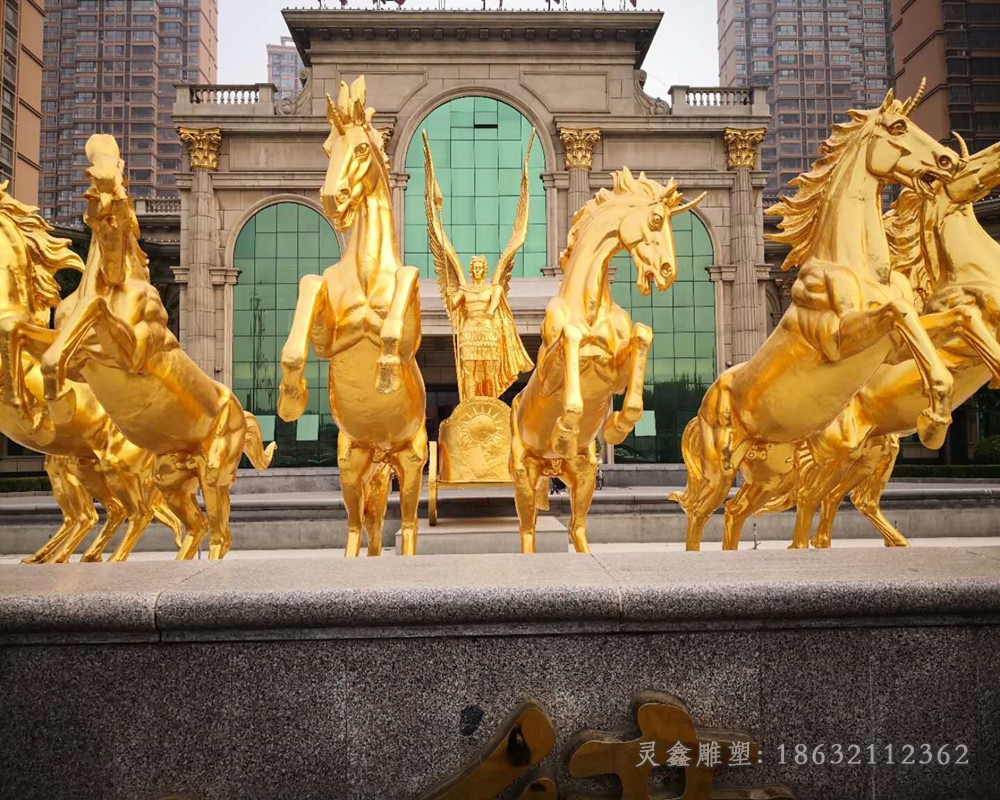 太陽神戰(zhàn)車噴泉銅雕